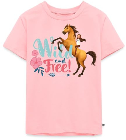 Spreadshirt Spirit Et Lucky Wild and Free T Shirt Enfant Premium | Cadeau Cheval Équitation