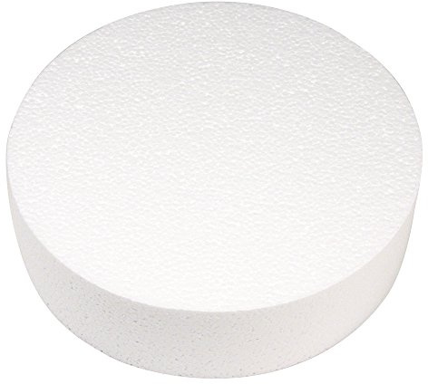 RAYHER 3000600 Styropor-Scheibe, Durchmesser: 25cm, Höhe: 7cm, ideal als Cake Pop Ständer/,Kuchen-Dummy