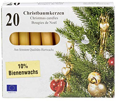AS Handel 24 KCB 253 227 10 KCB Candle Christbaum-Kerzen, Ø 1,2 x 10cm, Natur (20 Stück)