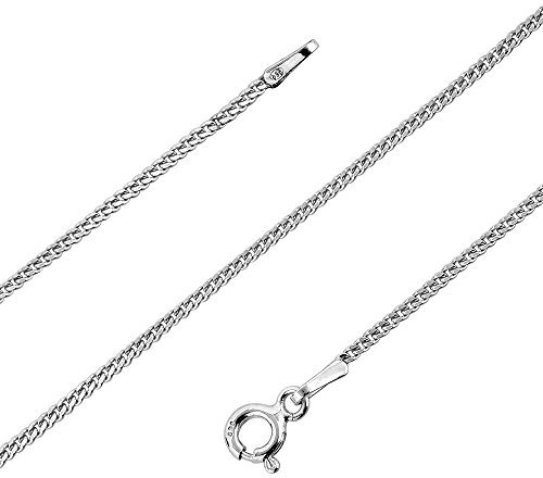 Avesano Panzerkette Damen 925 Silber 1,4 mm „Made in Italy“ – Sterling Silber Halskette ohne Anhänger – Silberkette 42 cm – Geschenkidee für Frauen 101041–042