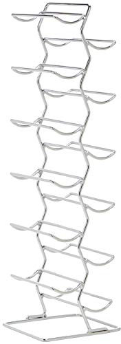Amazon Basics Portabottiglie di vino cromato dal design moderno, per 12 bottiglie, Grande, Argento
