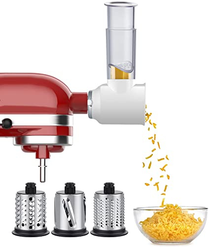 Slicer Shredder Attachment for KitchenAid Stand Mixers, Vegetable Cheese Grater Salad Maker Food Slicers Accessories for Kitchenaid, Easy Clean Dishwasher Safe Cheese Shredder by Gvode