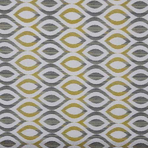 Kt KILOtela - Canvas Dekostoff, Home-Accessoires, Leichte Polsterung, Tischdecken, Kissen, Vorhänge, Taschen, 100 cm Länge x 280 cm Breite, Geometrisch, Gelb, Grau - 1 Meter