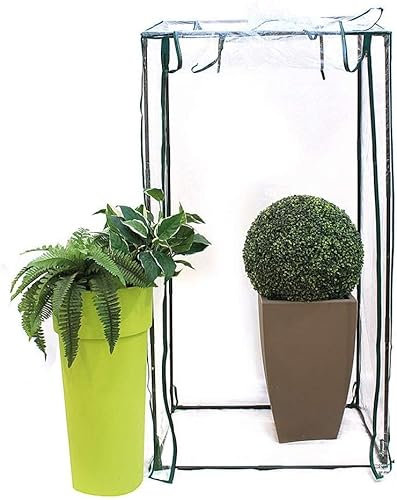 Serre per Orto, Giardino o Terrazzo - Varie Misure - Telo Trasparente in PVC e Struttura in Metallo Verniciato (95X70X190 CM - SENZA RIPIANI)