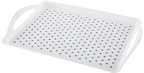 Vassoio, In Plastica Con Vassoio Da Portata In Gomma Con Manico, Rettangolare Antiscivolo Con Impugnatura, Servendo Su Vassoio, Nub Antiscivolo, Piastra Antiscivolo, Vassoio Da Camping