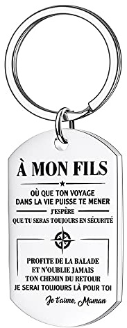 À Mon Fils Porte Clef Homme Cadeau D'anniversaire Garçon Porte-Clés Idee Cadeau Ado