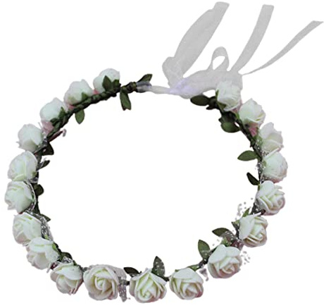 SCJJZ haarschmuck,blumenkranz haare,haarschmuck hochzeit,haarschmuck kommunion mädchen,haarkranz kommunion,kommunion haarschmuck für mädchen,Kopfschmuck aus weißen Blumen für Frauen