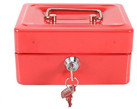 1Pc Mini Fireproof Safe Box with Key Lock, Chest Safe with Carrying Handle to Secure Valuables and Jewelry (Small Size Red 35x30x67cm/13.78x11.81x26.38in)