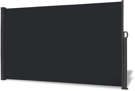 Froadp Seitenmarkise Ausziehbar aus Aluminium 180x300cm Sichtschutz Garten mit 100% Polyester und PU-Beschichtung Wasserdicht und Sonnenschutz Seitenrollo Markisen für Balkon Terrasse (Anthrazit)