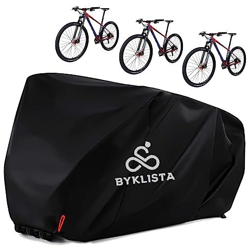 BYKLISTA Fahrradabdeckung für 2-3 Fahrräder - Fahrradgarage wasserdicht aus reißfestem Oxford-Gewebe, extra verschweißte Innennähte & hoher UV-Schutz