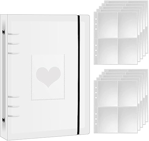 Hoxfly 3 Tum KPOP Photocard Hållare, Fotoalbum Kortmapp för A5-Ringpärm, Scrapbooking, Bärbar Photocard Holder Book