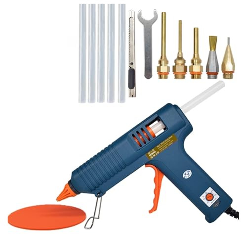 Pistola per colla a caldo, Pistola for colla a temperatura regolabile da 150 W, ugello for pistola for colla da 11 mm, pistola for fusione industriale professionale, pistola adesiva for la casa fai da