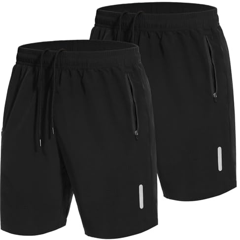 YUTYTH Gym Shorts Mens Running Shorts Lightweight Breathable Quick Dry | Zip Pockets, Breathable Vents, Loose-Fit, 7 Mens Sports Shorts, Workout, Fitness, Training, Football, Basketball