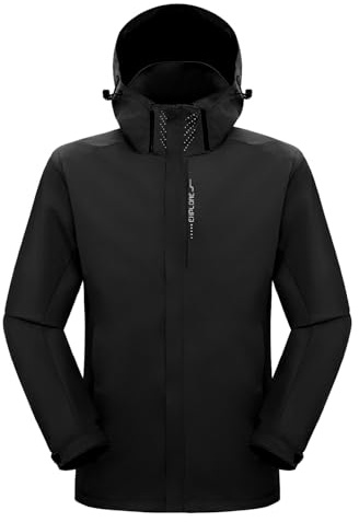 SUKUTU Men's Outdoor Waterproof Jacket Lightweight Rain Coat Breathable Windproof Shell Jacket for Travelling Hiking Jacket