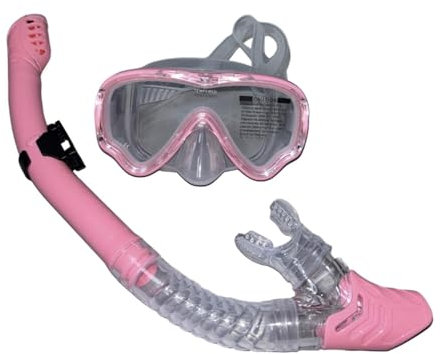 Oshhni Tauchmaske Schnorchelset, Taucherbrille Schnorchelausrüstung zum Schwimmen Freitauchen, ROSA