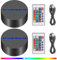 Apritsce 2 Piezas Base LED, Base de Luz LED con Control Remoto, Base de Lámpara de Luz Nocturna Led 3D con Regulable 16 Colores para Dormitorio, Habitación Infantil, Sala de Estar, Bar