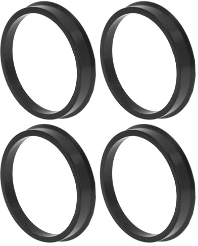 A ABSOPRO Radnaben-Zentrierringe, 4 Stück, Polycarbonat, Für Fahrzeuge | Schwarz, Innendurchmesser 56,1 mm, Außendurchmesser 63,4 mm, Präzise Passform, Weniger Lagerverschleiß