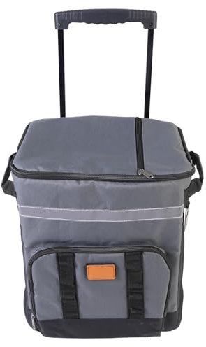 35-Liter-Kühlbox mit Rollen, auslaufsichere, isolierte Kühltasche mit Rollen und Griff, zusammenklappbare Kühlbox mit Rollen für Strand, Camping, Terrasse, Reisen und Outdoor