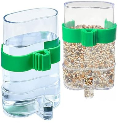 2 Pezzi di Distributori Automatici di Cibo e Acqua da 220ml per Gabbie per Uccelli, Changyeah Alimentatori Automatici per Uccelli, per Pappagallini, Canarini, Contenitori per Cibo, Pappagallini