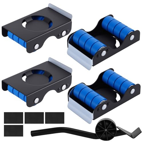 Furniture Movers,Upgrade Furniture Lifter Mover Tool with 4 Metal Sliders and Pry Bar, 350kg Load Capacity, Wheels for Moving Furniture Equipment Heavy Furniture Appliance Refrigerator Sofa