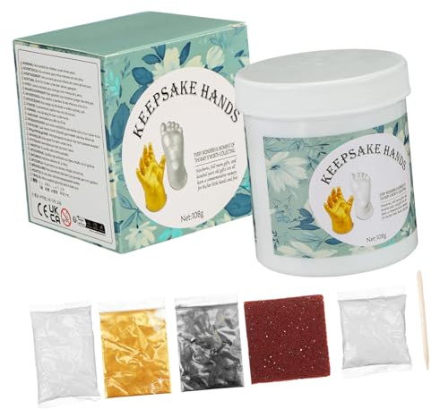 Yardwe Gipsabdruckset für Kinderhände und Füße aus Pe Material zur Erinnerung an Neugeborene mit Goldener Farbe für Babyparty und Wachstumserfassung