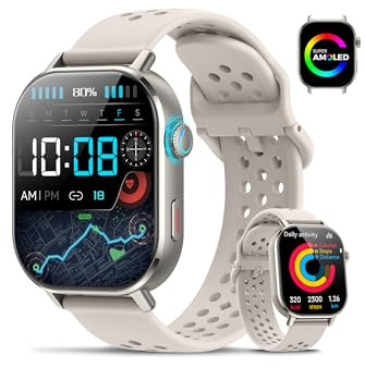 Smart Watch with GPS, 2.06 AMOLED Screen Smart Watches for Men Women (Answer/Make Calls), 178+ Sports Fitness Watch with Heart Rate/Sleep Monitor/SpO2, 5ATM Waterproof Smartwatch for Android iOS