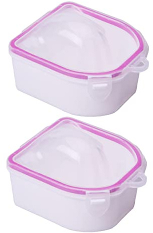 Cuenco para Remojo de Uñas Doble, Juego de 2 Piezas, Abs Blanco