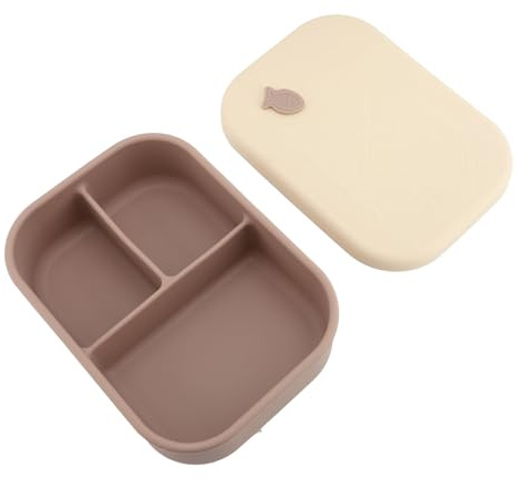 TIKATARER 3 Caja de Almuerzo de Silicona Compartimental, Microondas y Lavavajillas, Recipiente de Almacenamiento de Alimentos Hermético para Adultos y Fugas, Caja de Preparación de Comidas (Violeta)