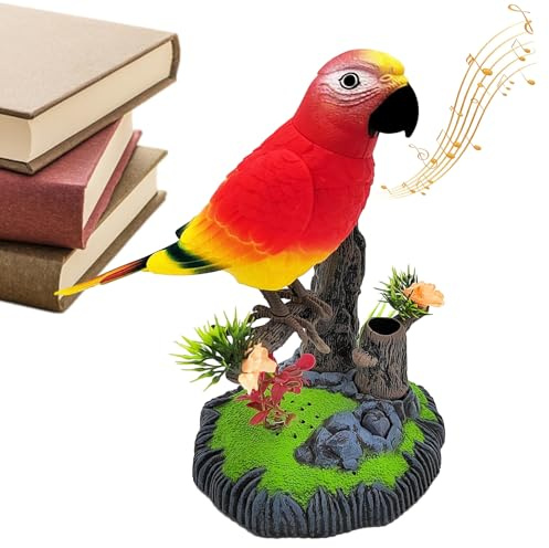 Jlobnyiun parlante electrónico - electrónico , juguetes loros | Beautyful Piet Animal Pets Move Chirp Realistic Home Room Decoration Regalos de cumpleaños para niños (ve