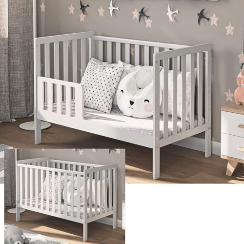 Generisch Kinderbett Lulu inkl. Matratze & Umbaukit 120x60cm – wächst mit Ihrem Kind mit
