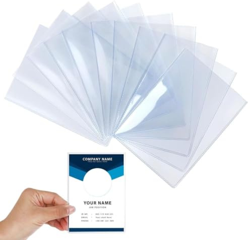10 Stück Ausweishülle A7, 78×110 mm Kartenhülle, Transparente PVC Schülerausweis Hülle, Staubdicht und Wasserdicht Kreditkartenhülle für Ausweis ID EC Card