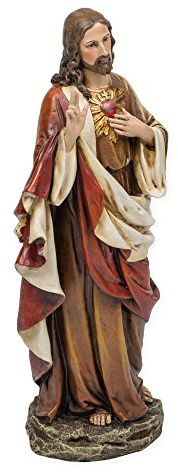 Renaissance Collection Joseph's Studio by Roman Heiliges Herz Jesu Figur, 26,7 cm hoch, aus Steinharz und handbemalt