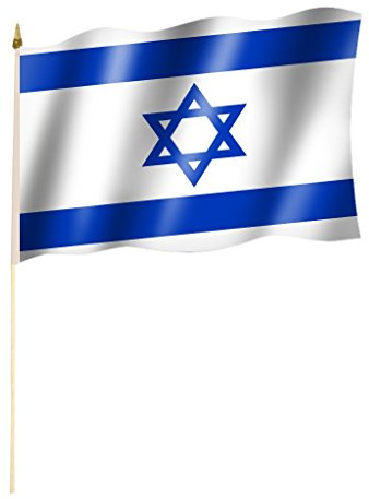 Stockflagge/Stockfahne ISRAEL Flagge/Fahne ca. 30 x 45 cm mit ca. 60cm Stab/Stock