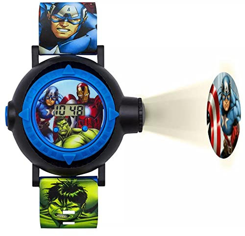 Avengers Children's Digital Watch with Multicolour Dial Digital Display and Blue PU Strap AVG3536
