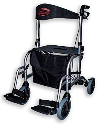 Antar 13709 Premium Híbrido Aluminio Andador y Transportes Ruedas Silla