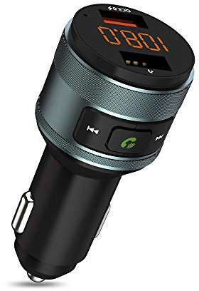 Bluetooth FM Transmitter, ZeaLife Auto Radio Transmitter QC 3.0 KFZ Wireless Bluetooth 5.3 FM Radio Adapter Freisprecheinrichtung Car Kit mit Dual USB Ladegerät Unterstützt 64GB USB Stick