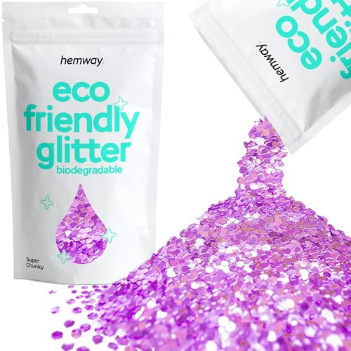 Hemway Eco Friendly Biodegradable Glitter 100g / 3,5 Unzen Bio Cosmetic Sicher Sparkle Vegan für das Gesicht, Lidschatten, Körper, Haar, Nagel und Festival Make-Up, Craft - 1/8 0,125 3 mm - Lavendel