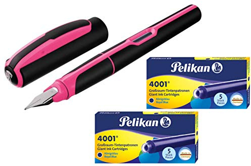 Pelikan Füllhalter Style Neon, M-Feder (Pink + Patronen)