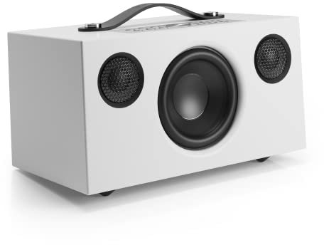 Audio Pro C5 MKII – Altoparlante portatile Multiroom con Bluetooth e WiFi – Altoparlante intelligente senza fili con controllo app per Air Play, Spotify Connect – Bianco