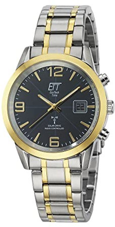 ETT Eco Tech Time Funk Solar Herren Uhr Analog mit digitalem Datum mit Edelstahl Armband EGS-11502-32M