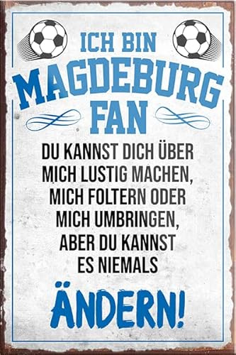schilderkreis24 – Fußball Magnet “Magdeburg Fan“ Deko Kühlschrankmagnet Artikel Sport Verein Geschenkidee Club Weihnachten Fußball Fan Liebhaber Begeisterte 9x6 cm