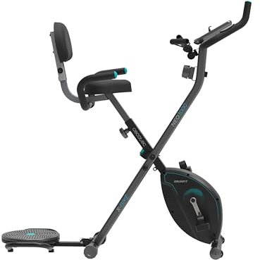 Cecotec Vélo d'appartement Pliant avec Dossier avec Volant 3 Kg X-Bike 3000 Neo Pro, Écran LCD, Résistance Magnétique Variable, Selle et Poignées Confort, Support Tablette et Roues