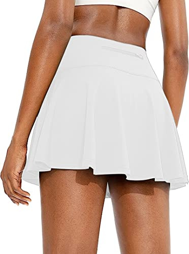 Jhsnjnr Womens Pleated Tennis Skirt with Pockets Shorts High Waisted Workout Summer Skorts Sports Golf Skort
