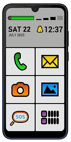 ALIGATOR AZAS6550SENBE - Smartphone para Personas Mayores con Pantalla de 6,3 HD IPS 18:9, LTE/4G, Dual SIM, cámara de 13 Mpx, aplicación Big Launcher, Color Azul.