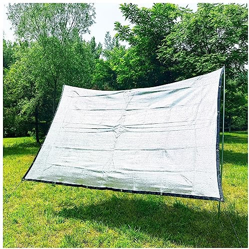 Rete Parasole Telo Parasole per Auto, Tela Tenda da Sole Attico Riflettente Protezione Anti Calore, Vela Ombreggiante Traforata di Alluminio 85% Protezione Anti UV per Giardino, Gazebi, Piscina ( Size