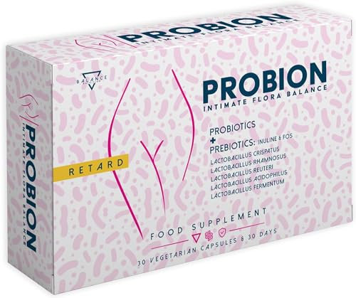 PROBION® - Kulturen Komplex fur Frauen Intimflora | Vaginal Probiotics | Probiotika für Frauen | Nahrungsergänzungsmittel Präbiotika | Wohlergehens der Bakteriellen Vaginalflora | 30 Kapseln