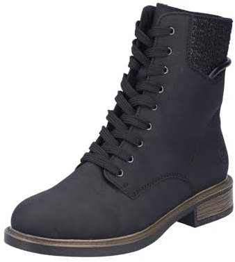 Rieker 71460, Botas con Cordones Mujer, Negro, 42 EU