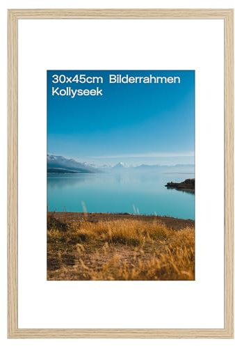 kollyseek Bilderrahmen 30x45 cm aus MDF und Acrylglas-Holz Bilderrahmen holz,zum Aufhängen & Aufstellen, Wohnzimmer zum Stellen und Hängen, Dekorahmen