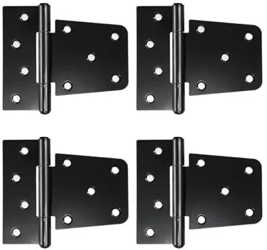 AQXYWUIO 4er-Pack 3,5-Zoll-Hochleistungs-Torscharniere for Holzschuppen, Scheunentore, Zauntore, Schwingtüren, Schwarz