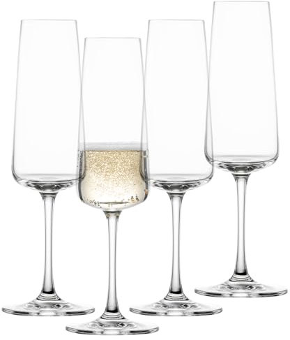 SCHOTT ZWIESEL Bicchiere da champagne MioVino (set di 4), moderni bicchieri da spumante, bicchieri in cristallo Tritan lavabili in lavastoviglie, Made in Germany (art. 124052)